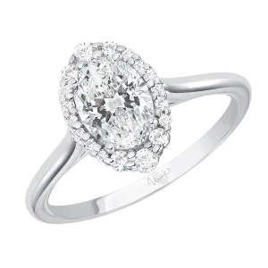 0.15ctw Oval Halo Engagement Ring