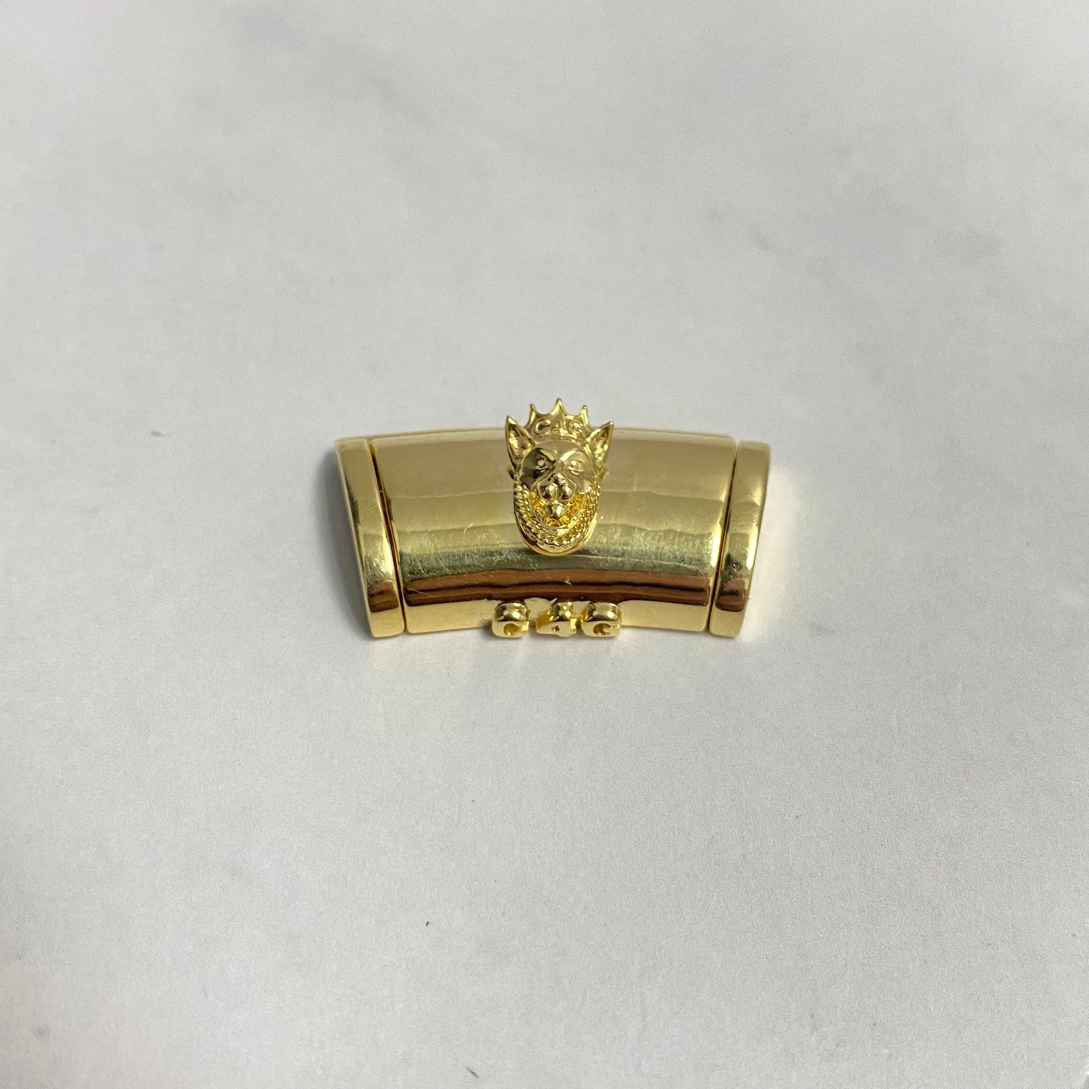 10K Yellow Gold Plain Sleek Lock With Panther / 10.3gr / 13mm / 1in