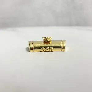 10K Yellow Gold Plain Sleek Lock With Panther / 10.3gr / 13mm / 1in