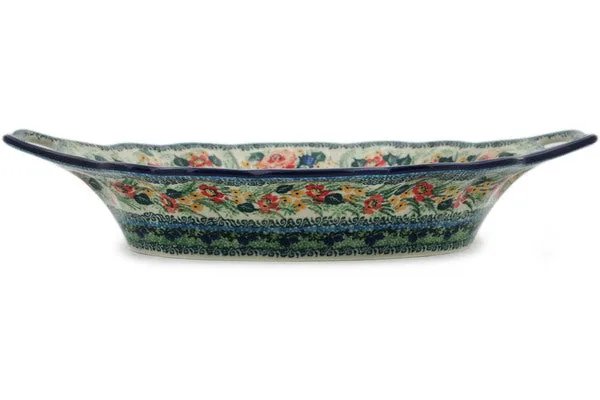 13" Platter with Handles - Splendid Meadow