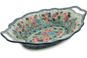 13" Platter with Handles - Splendid Meadow