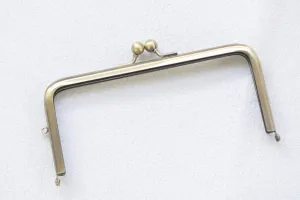16cm (6") Bronze Purse Frame Handle Purse Frame Glue-In Style 16 x 7.5cm (6"x 3")