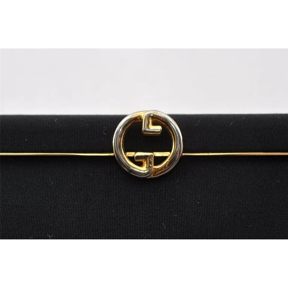 1960's Gucci mod black silk interlocking GG clutch purse