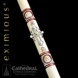 2-1/2" x 48" Upon This Rock Eximious Paschal Candle