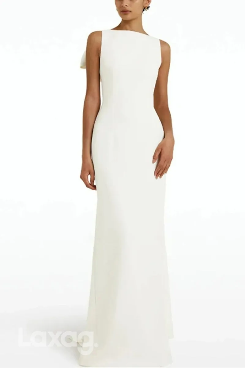 22511 - Bateau Sleek Satin Mermaid Mother of the Bride Dress with Train