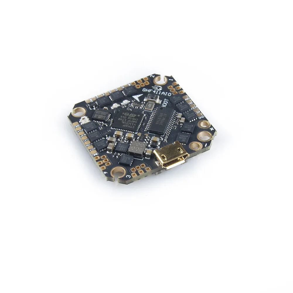 25.5x25.5mm GEELANG F411 F4 Flight Controller AIO OSD BEC Built-in 20A BLheli_S 4in1 Brushless ESC 2-4S Spport DJI Air Unit Caddx Vista for TITAN 120X FPV Racing Drone