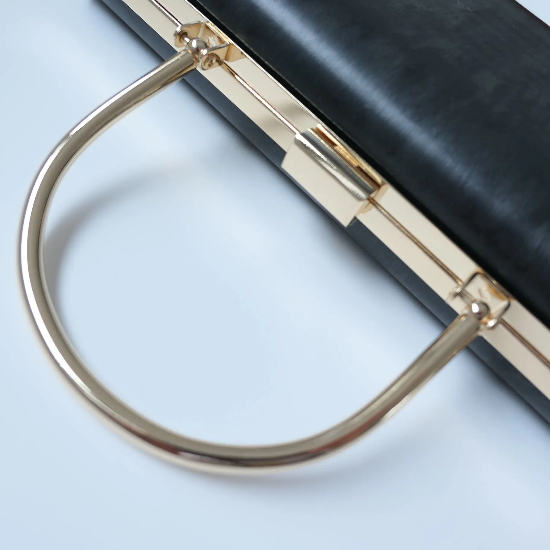 25cm x 13cm Box Purse Frame Clutch Bag With Handle Glue-in Style 10"x 3"