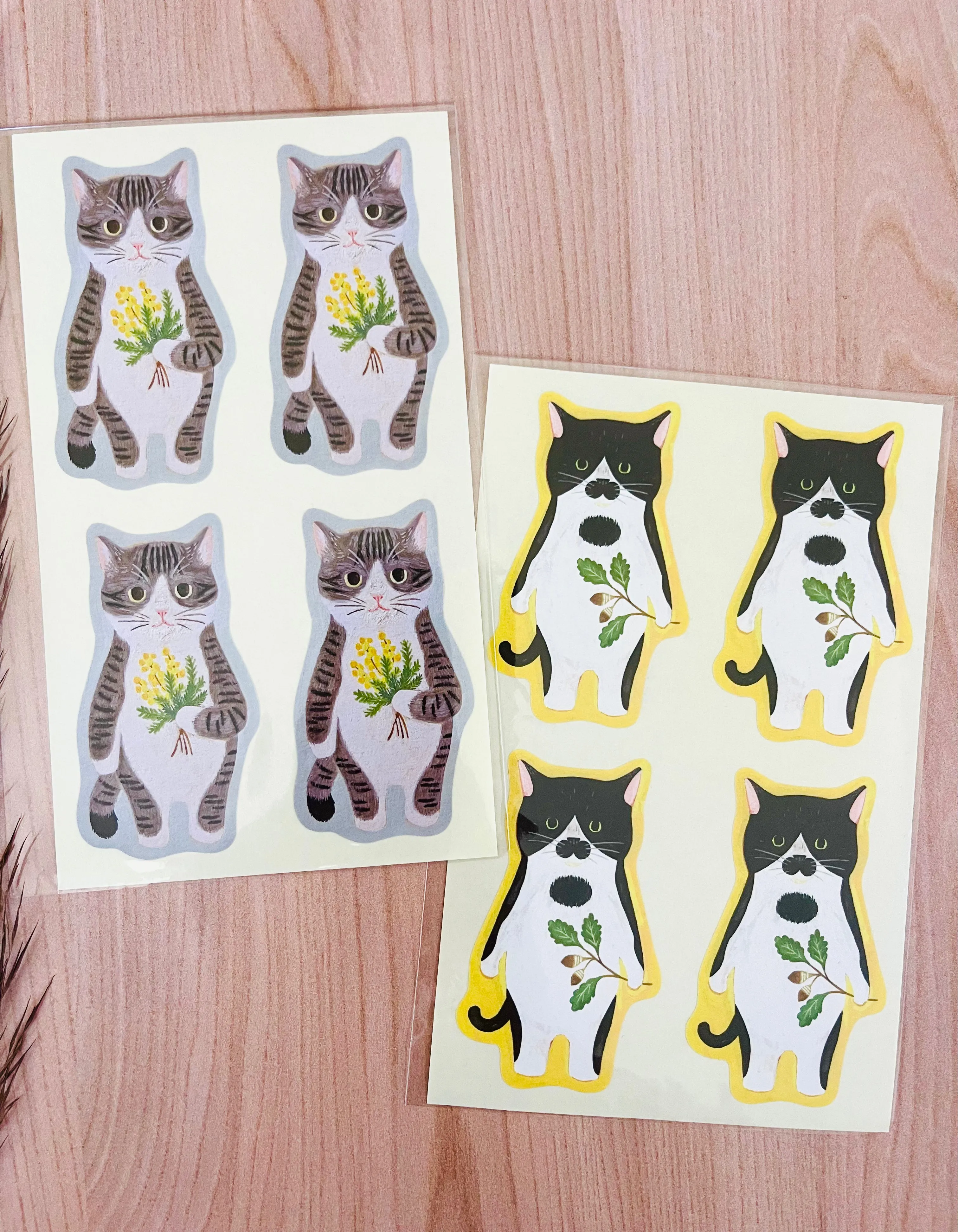 [4legs] Moo, Striped Tabby cats sticker sheet