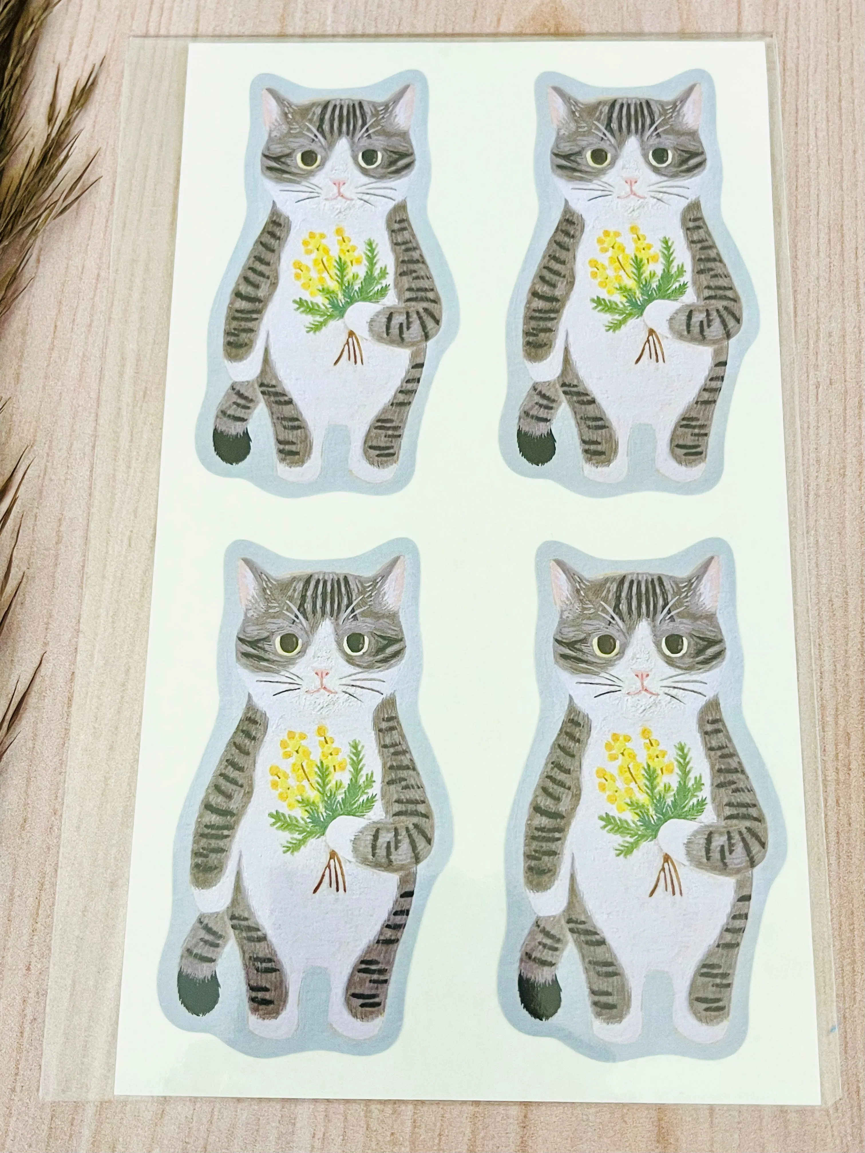 [4legs] Moo, Striped Tabby cats sticker sheet