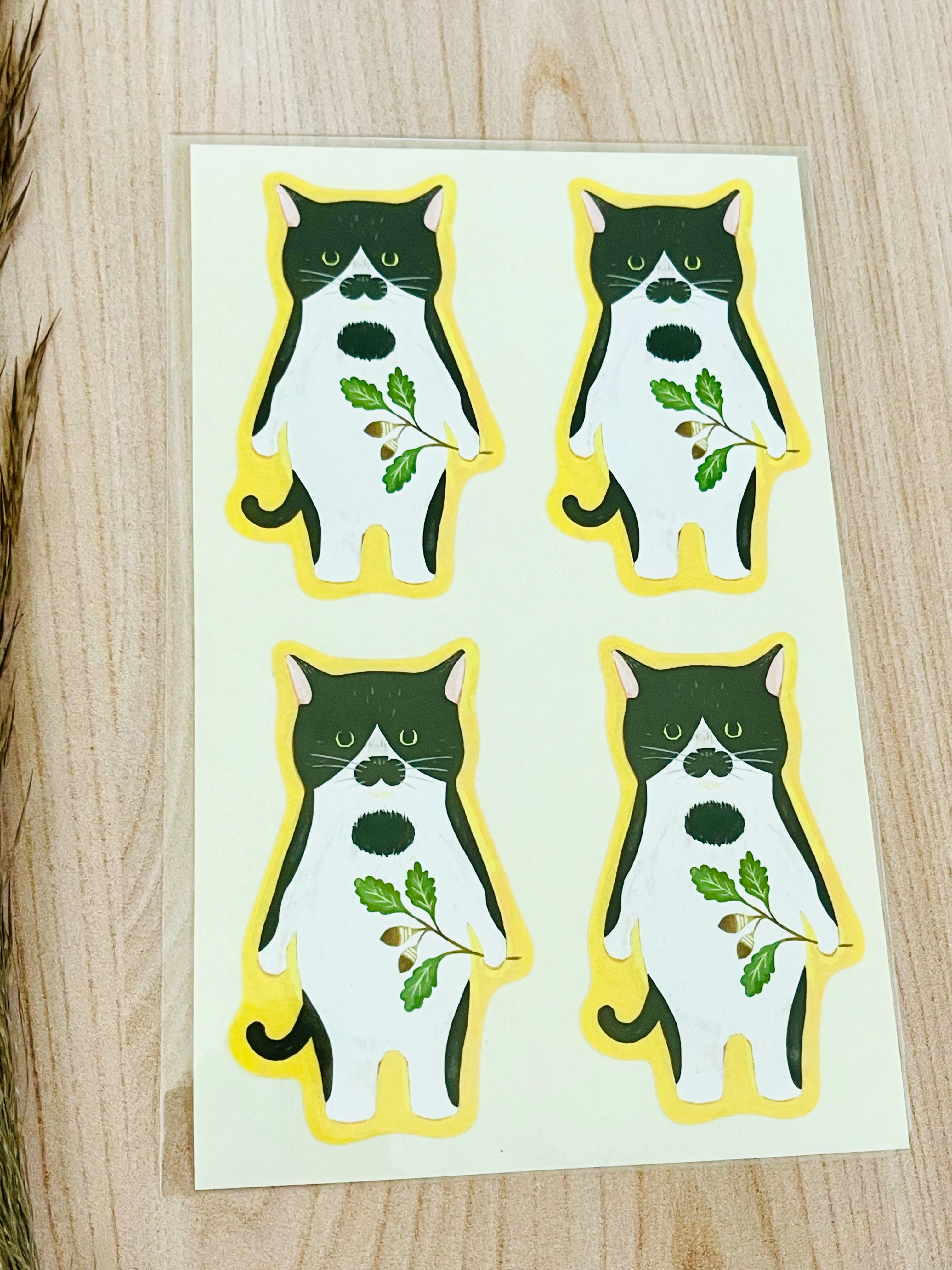 [4legs] Moo, Striped Tabby cats sticker sheet