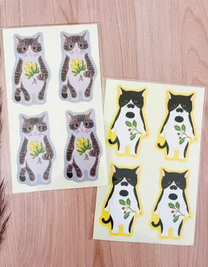 [4legs] Moo, Striped Tabby cats sticker sheet