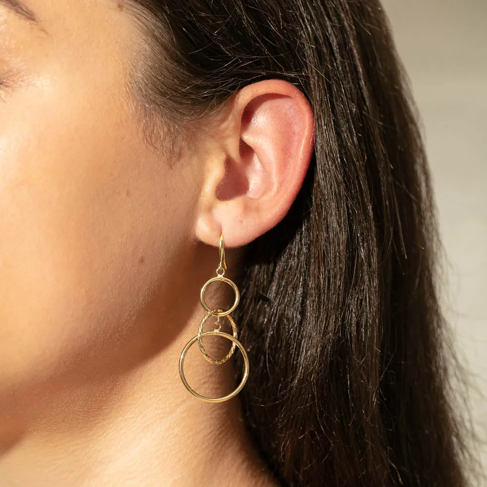9ct Yellow Gold Margarita Drop Earrings