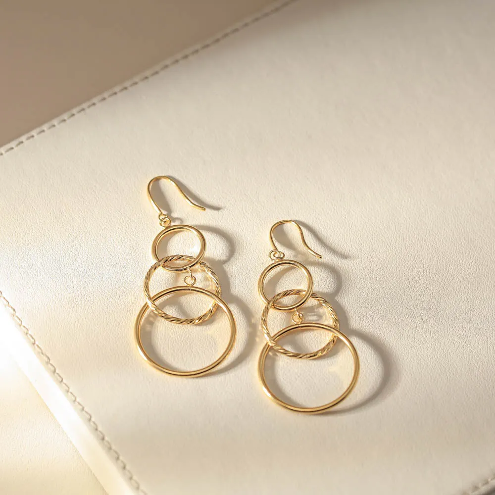 9ct Yellow Gold Margarita Drop Earrings