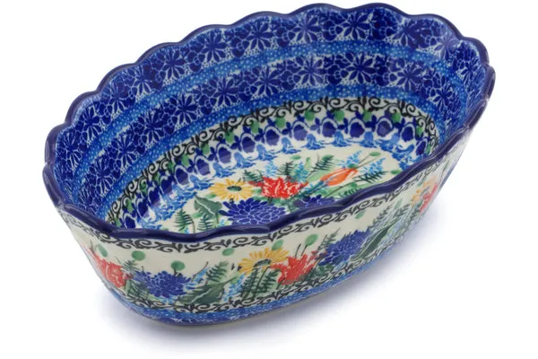 9" Oval Bowl - Splendid Blue Bell