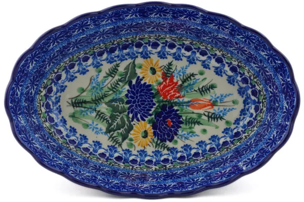 9" Oval Bowl - Splendid Blue Bell