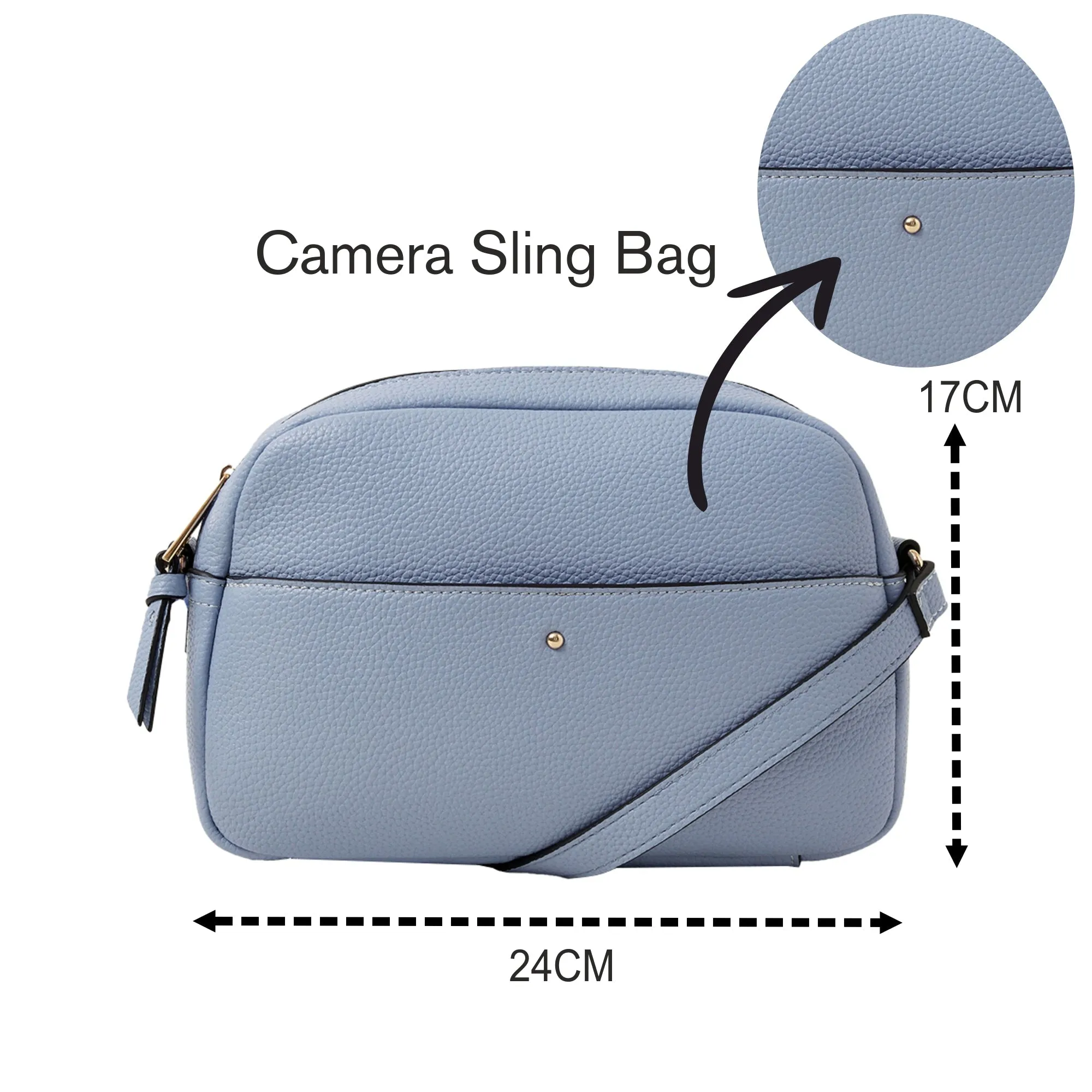 Accessorize London Women's Blue Camera Sling Bag
