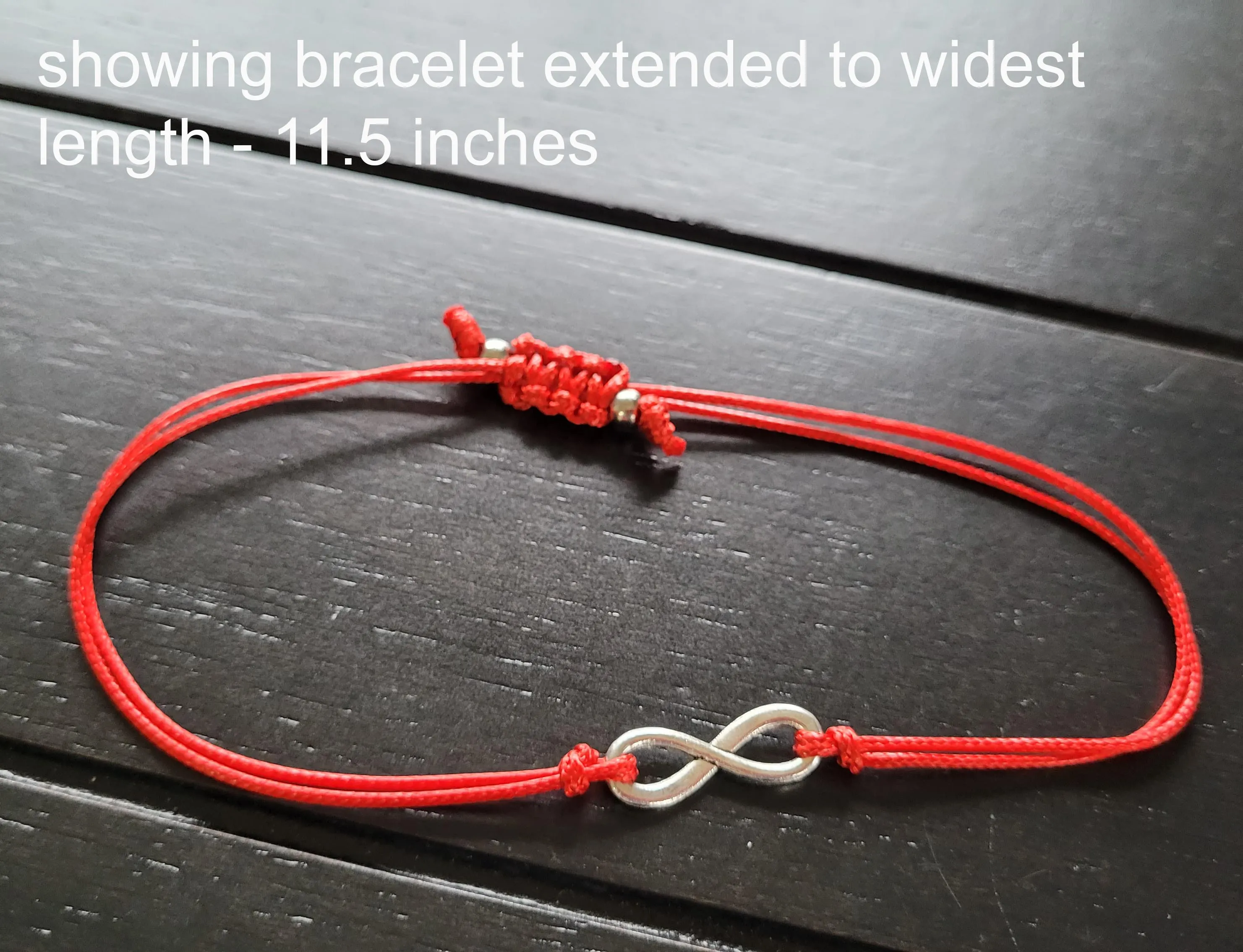 Adjustable 2 strand Infinity Bracelets in red or black