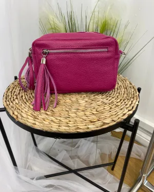 Alison Leather Camera Bag - Hot Pink