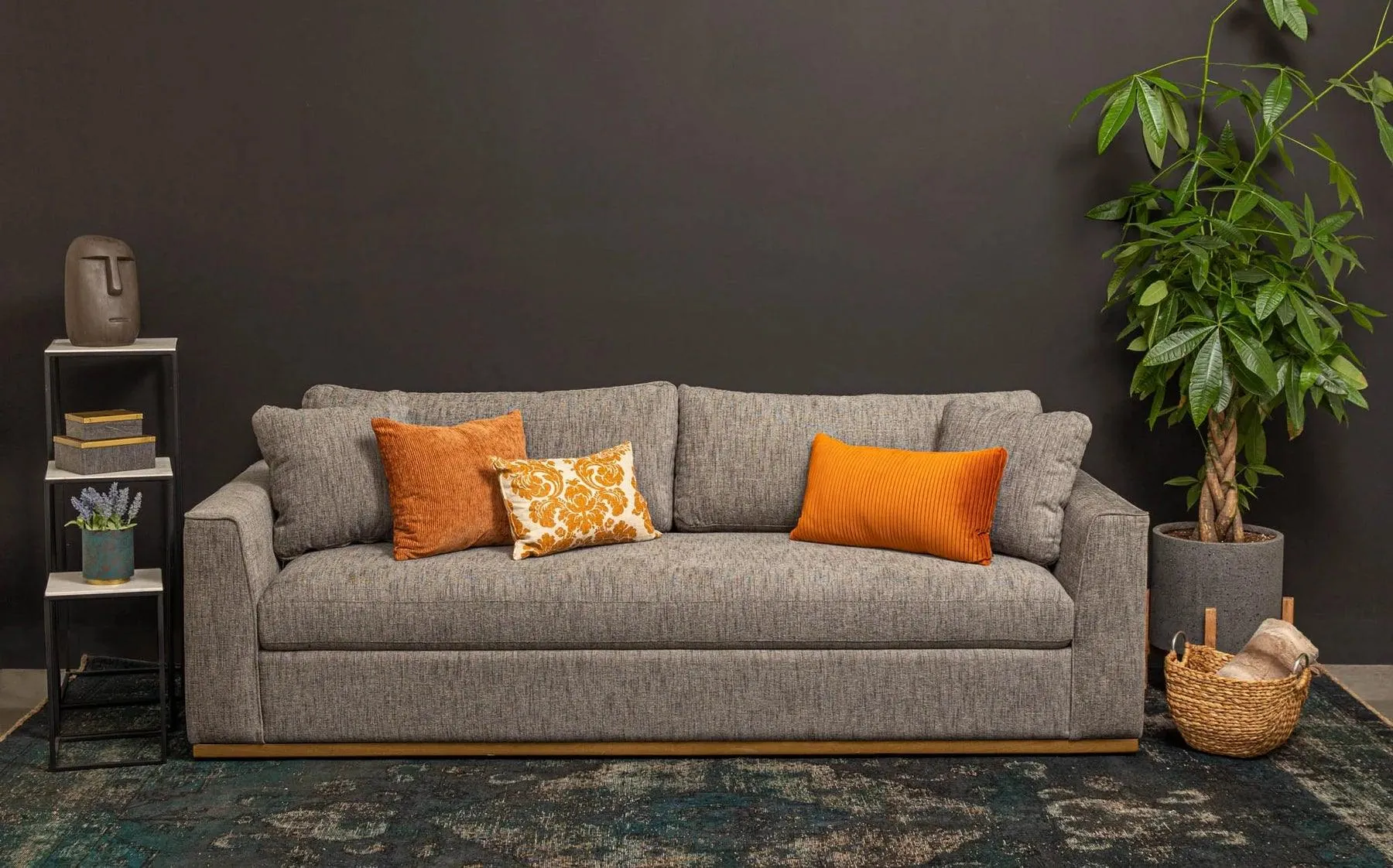 ANDERSON Woven Charcoal Sofa