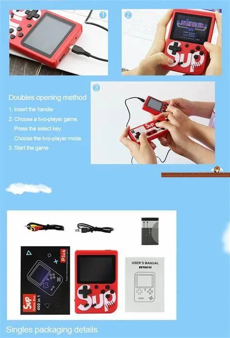 ANDOWL HANDHELD NES 8-BIT CONSOLE, 400-IN-1