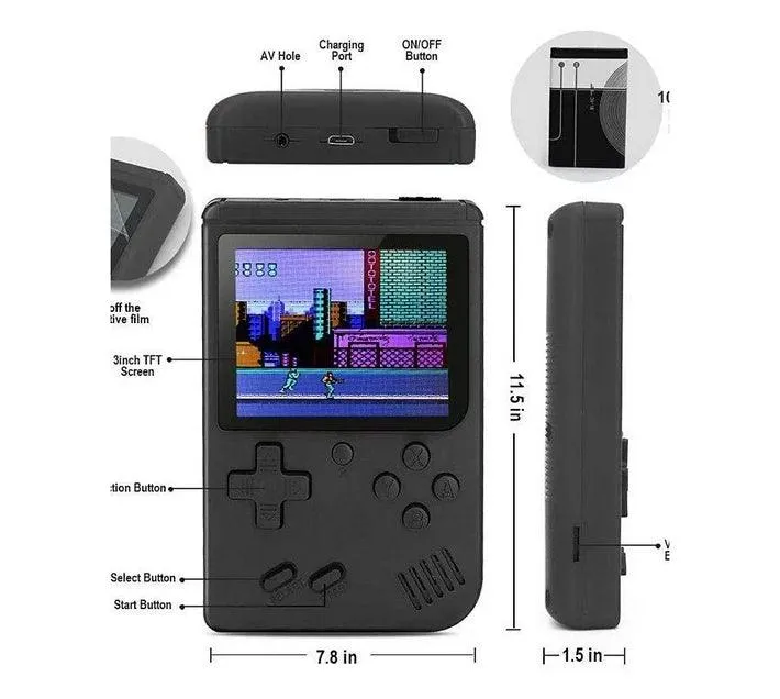ANDOWL HANDHELD NES 8-BIT CONSOLE, 400-IN-1