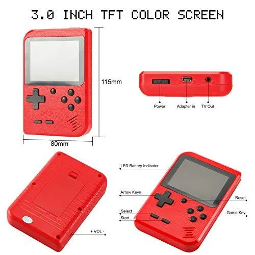 ANDOWL HANDHELD NES 8-BIT CONSOLE, 400-IN-1