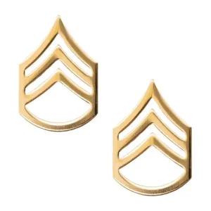 Army Staff Sergeant (E-6) Rank No Shine (Pair)