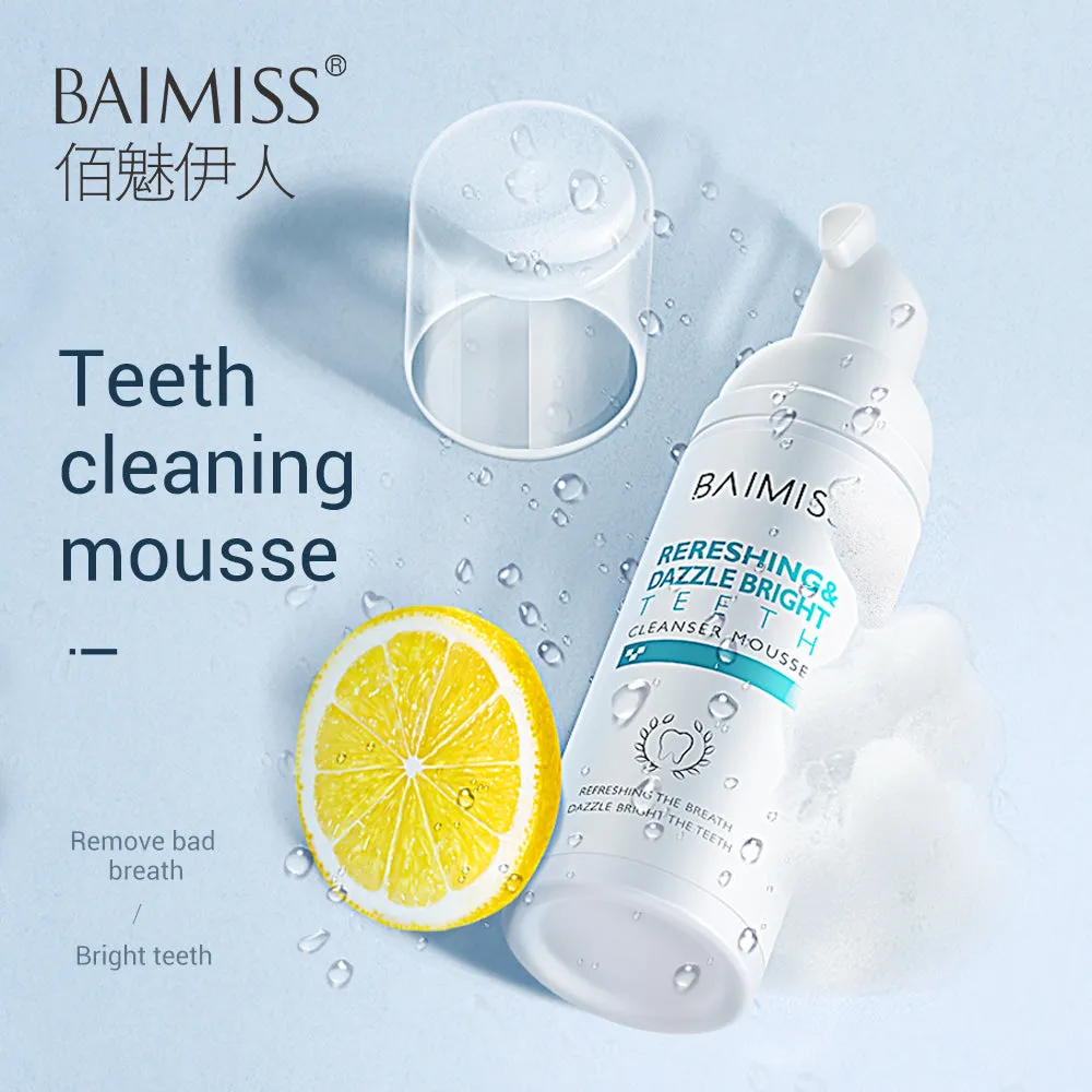 BAIMISS Fresh Shining Tooth-Cleaning Mousse Toothpaste Teeth Whitening Oral Hygiene Removes Plaque Stains Bad Breath Dental Tool