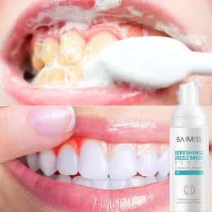 BAIMISS Fresh Shining Tooth-Cleaning Mousse Toothpaste Teeth Whitening Oral Hygiene Removes Plaque Stains Bad Breath Dental Tool