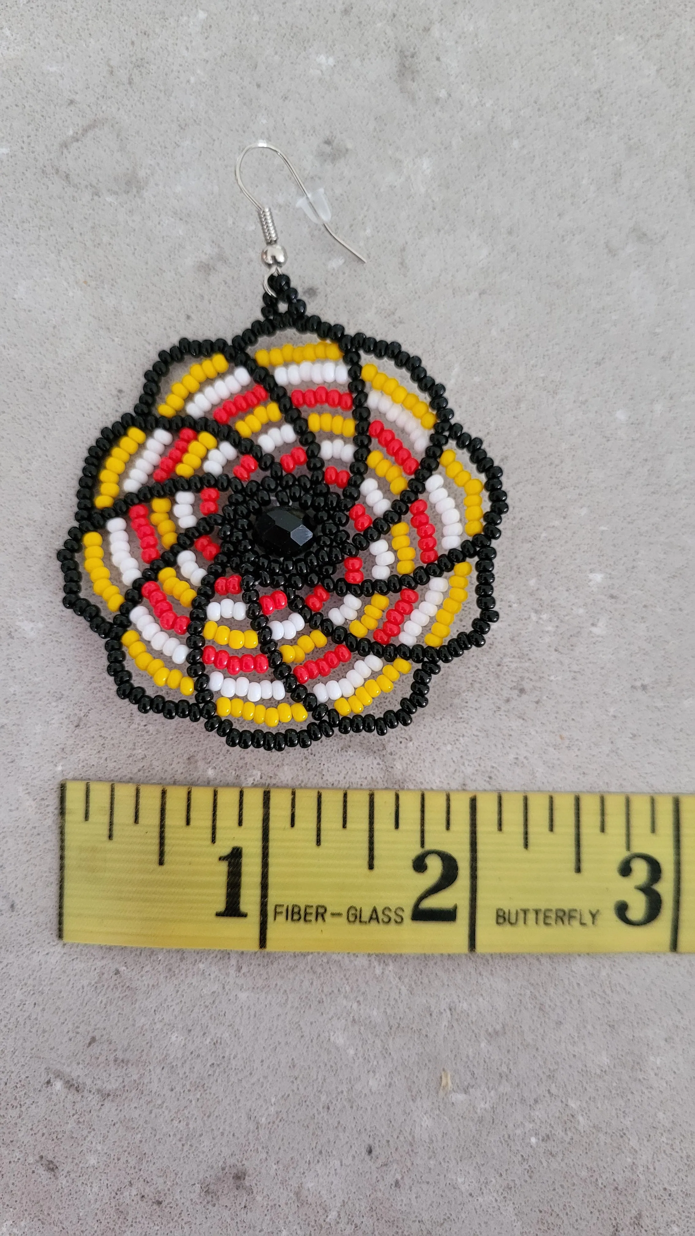 Beaded Medicine Wheel Pinwheel Earrings