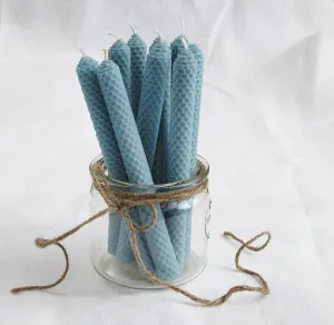 Beeswax Candles, Turquoise, 4 pcs
