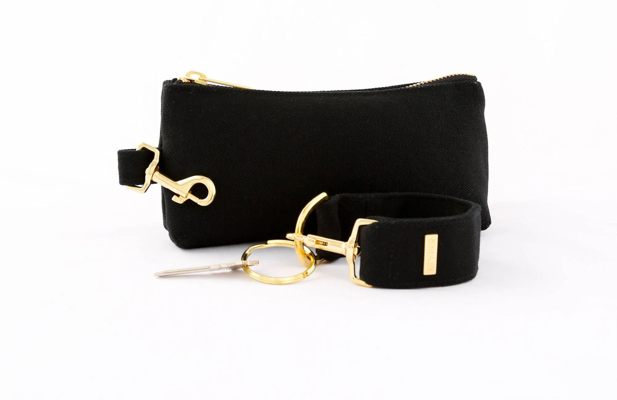 Black CANVAS 2-Piece KEYPIT Set • Wristlet