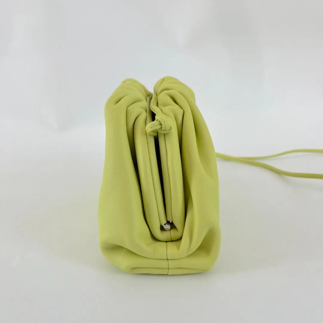Bottega Veneta bright yellow mini pouch clutch bag