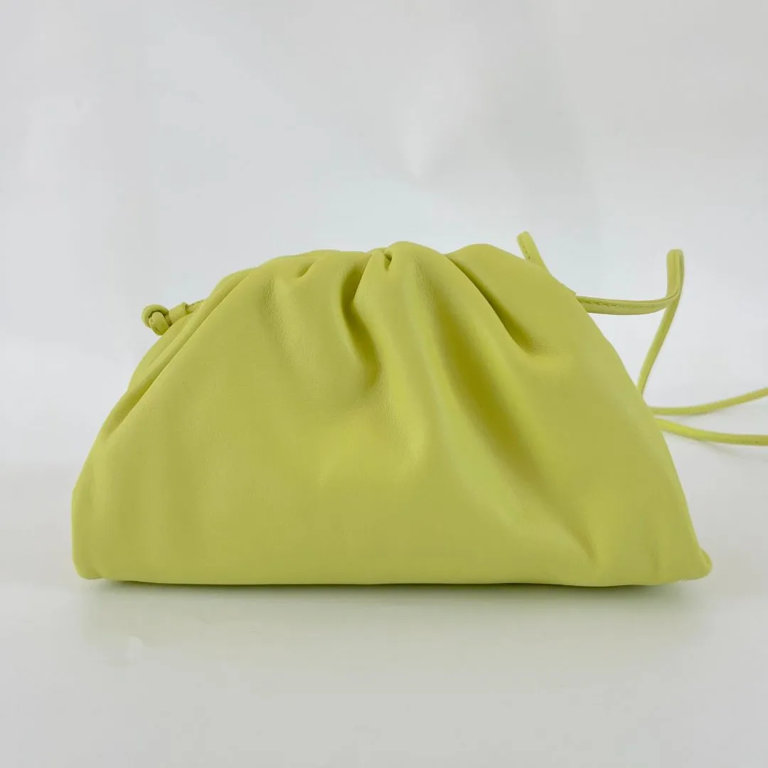 Bottega Veneta bright yellow mini pouch clutch bag