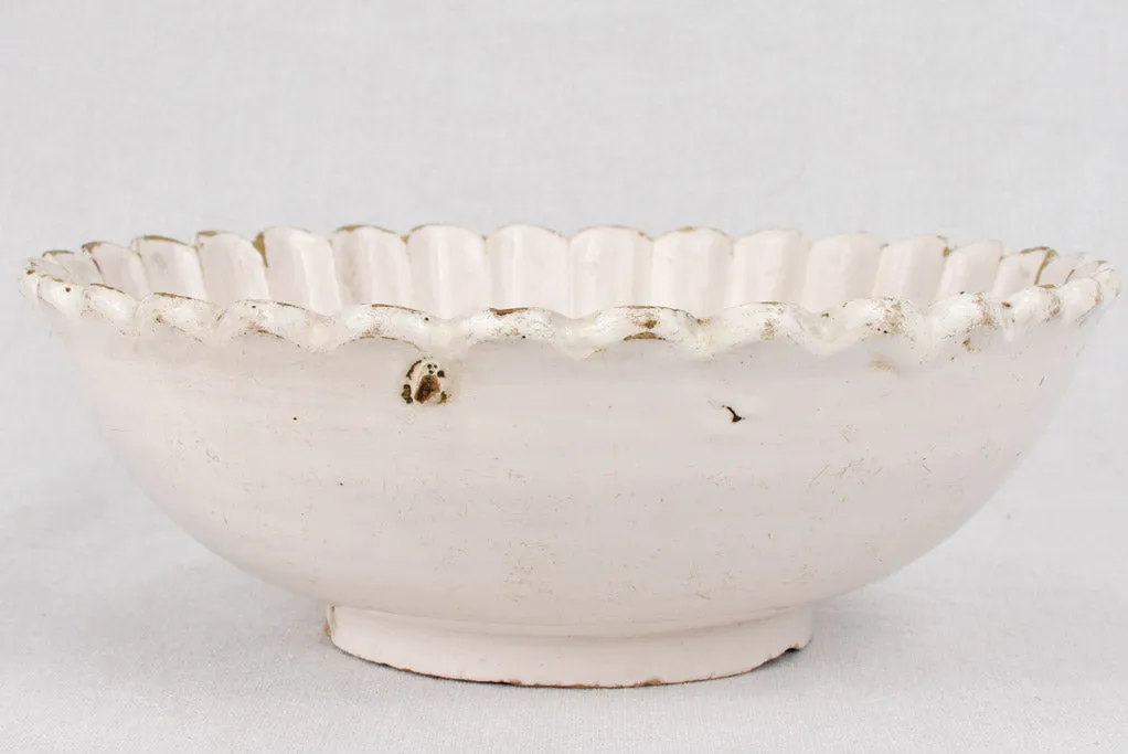 Bowl, scalloped ironstone, 18th-century 13"