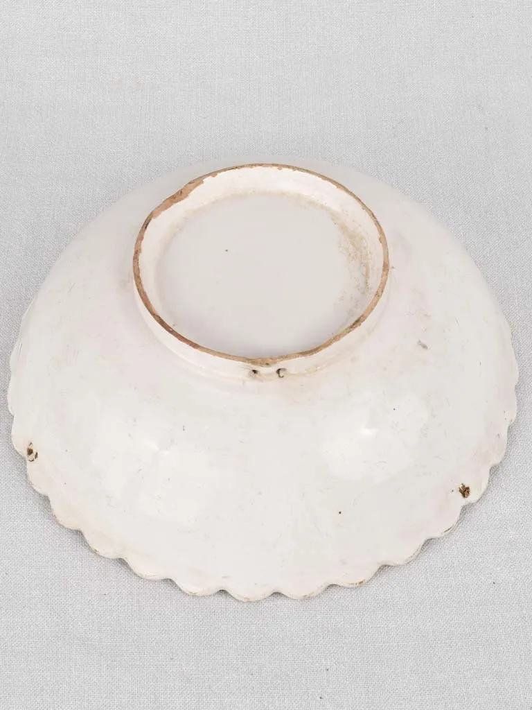 Bowl, scalloped ironstone, 18th-century 13"