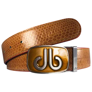Brown Snakeskin Leather Belt with buckle
