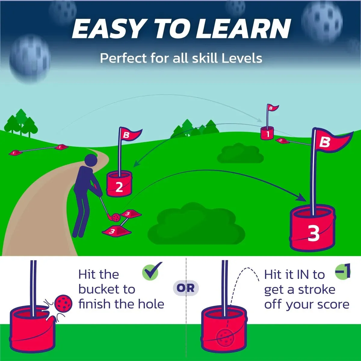 BucketGolf 6 Hole Course Game