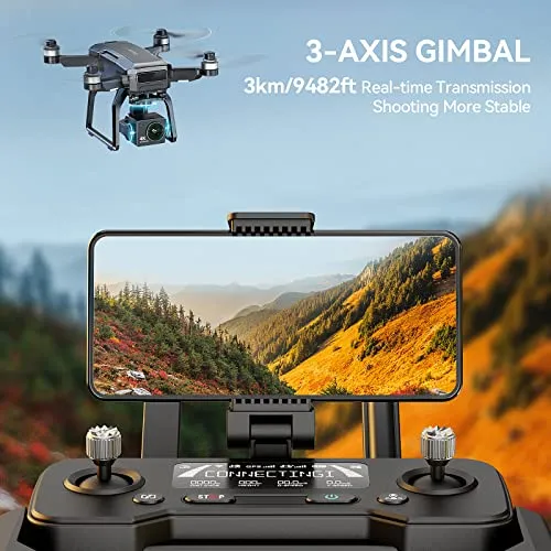 Bwine F7 GPS Camera Drone with FAA Certification Completed for Adults 4K Night Vision, 3-Axis Gimbal, 2 Miles Long Range, 75 Mins Flight Time Professional Drone with 3 Battery, Auto Return Follow Me Fly Around Beginner Mode