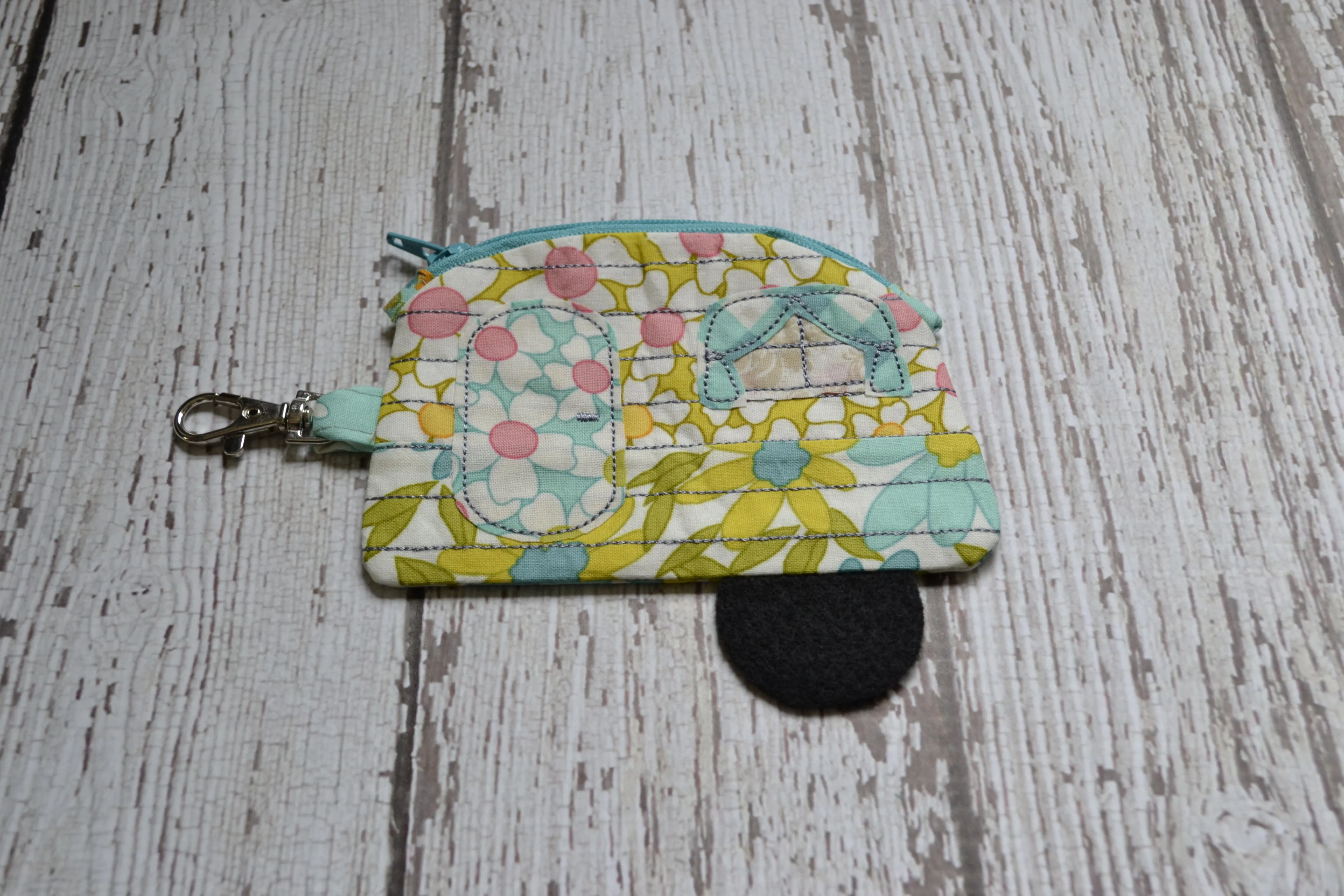 Camper Shaped Coin Purse -Re-Purposed Fabric - Group N - (3)