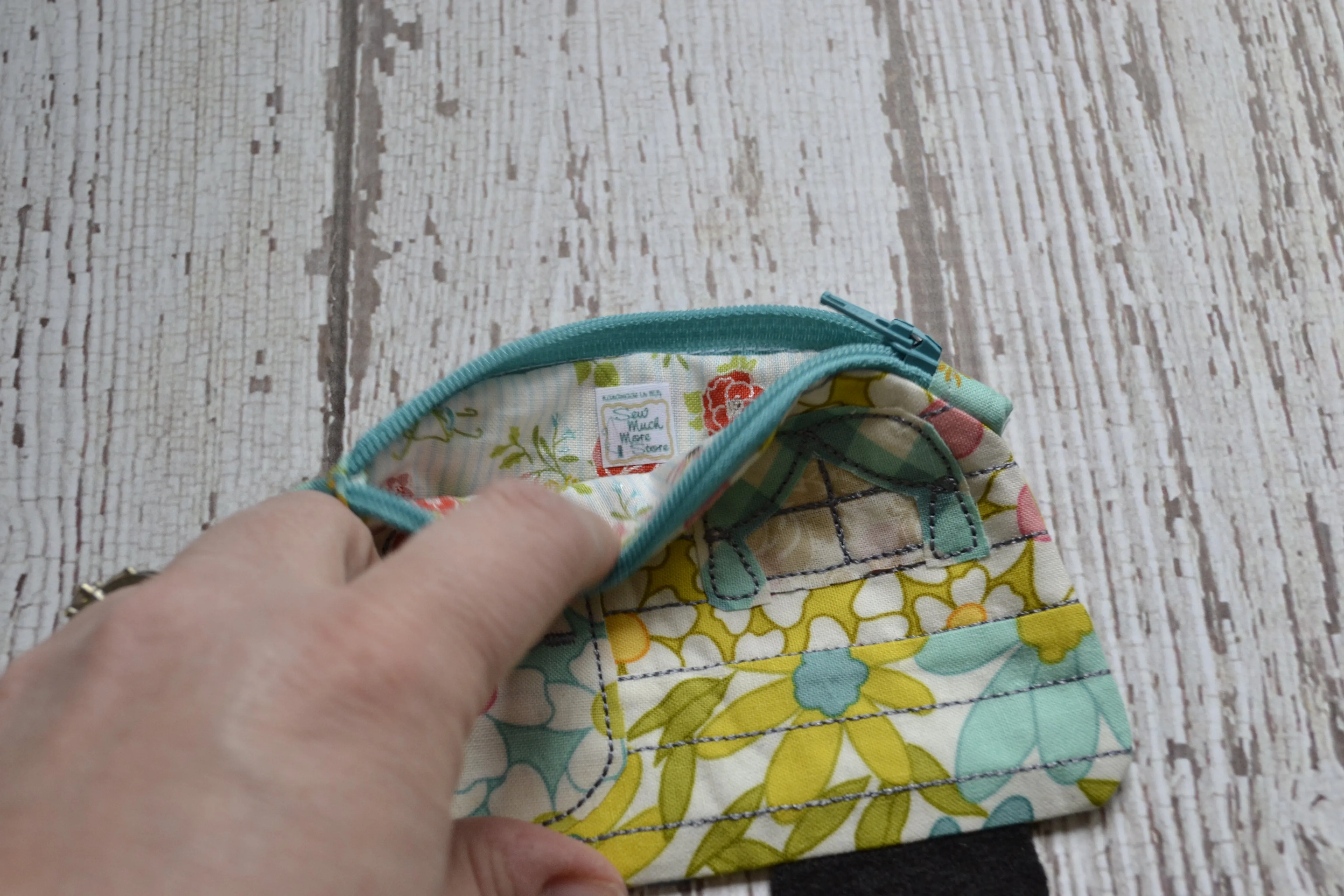 Camper Shaped Coin Purse -Re-Purposed Fabric - Group N - (3)