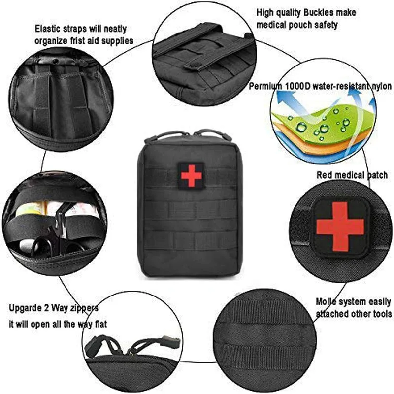Camping Survival First Aid Kit Bag Military Tactical Medical Waist