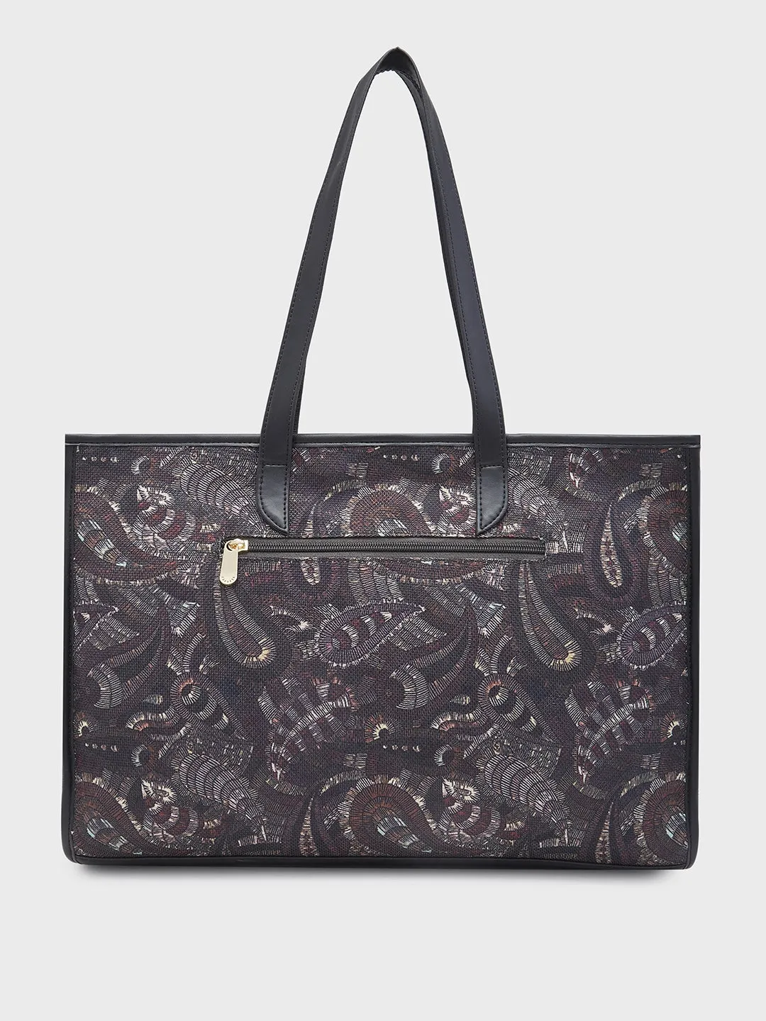 Caprese Kaya Tote Large Printed Womens Handbag Black