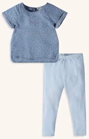 Chambray Dot Legging Set