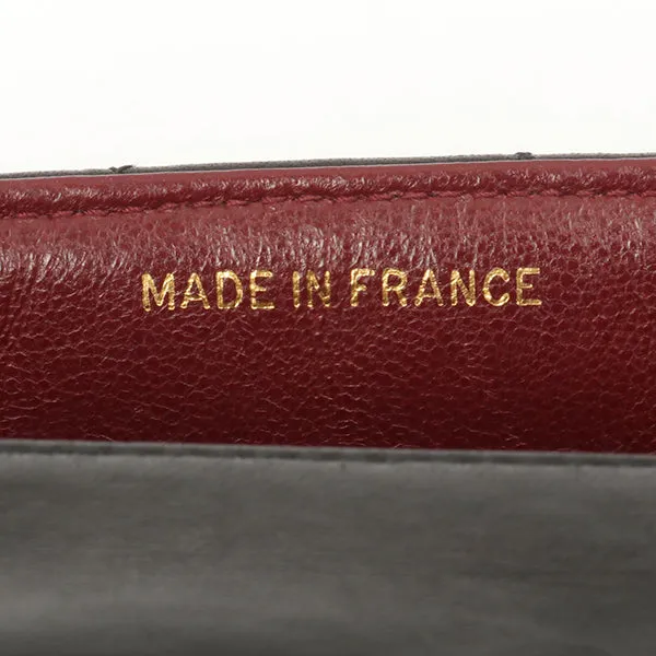 Chanel Around 1992 Made Classic Flap Handbag With Micro Bag Black