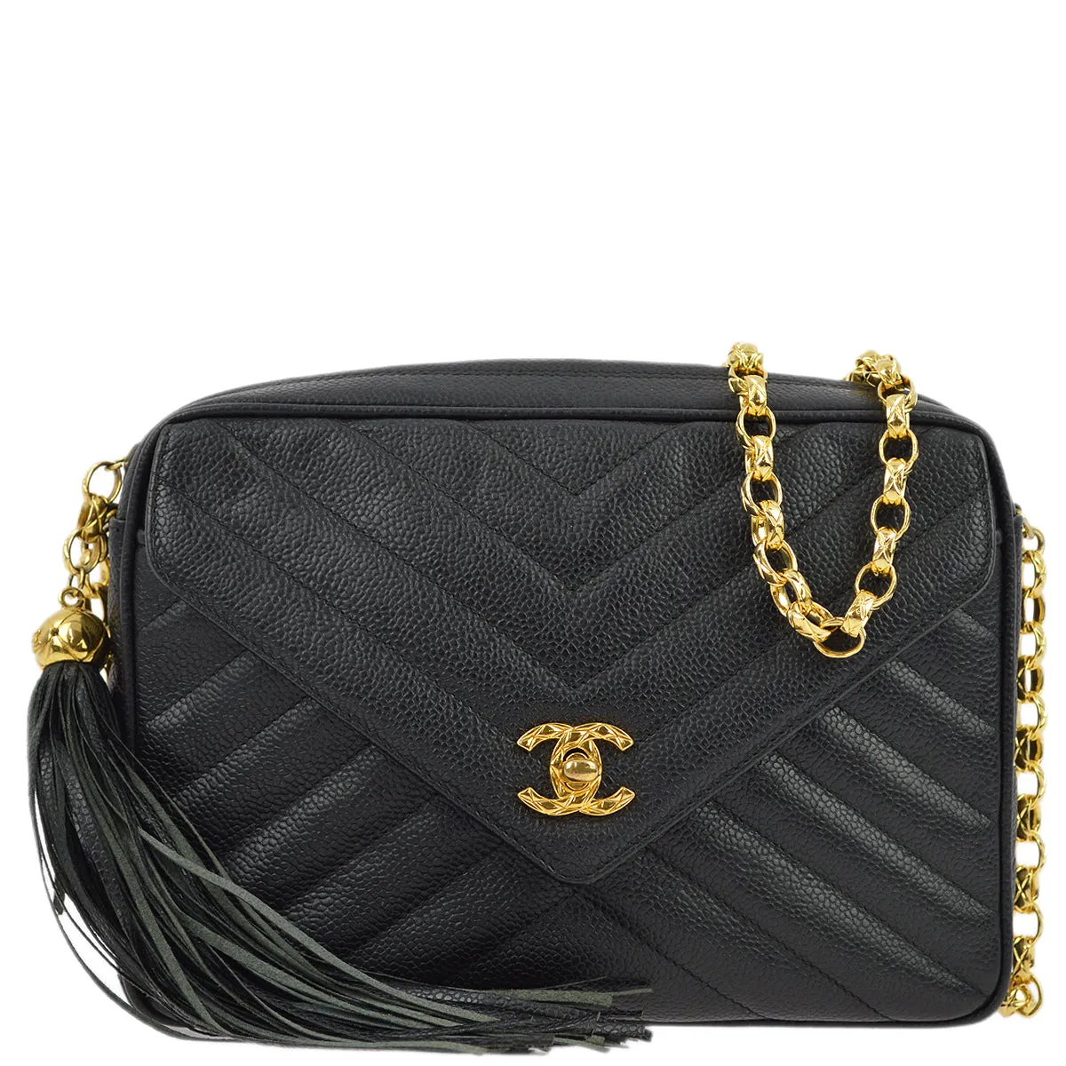 Chanel Black Caviar Skin Pocket Camera Bag