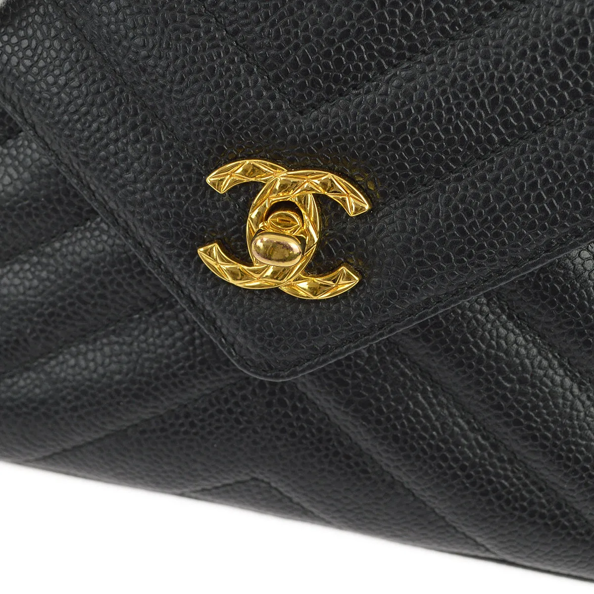 Chanel Black Caviar Skin Pocket Camera Bag