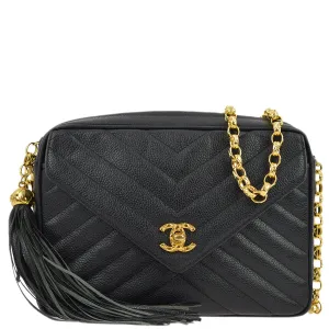 Chanel Black Caviar Skin Pocket Camera Bag