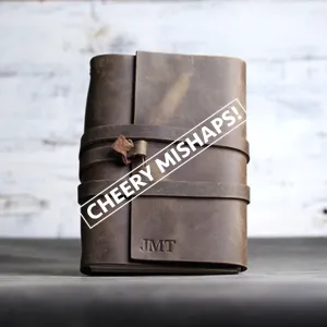 Cheery Mishaps - Refillable Leather Journals with Wrap Closure