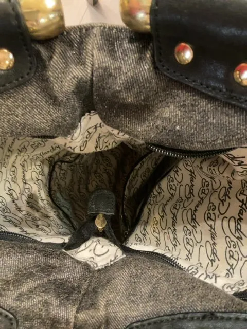 {{ClientCode}} GREY ED HARDY CROSSBODY TOTE